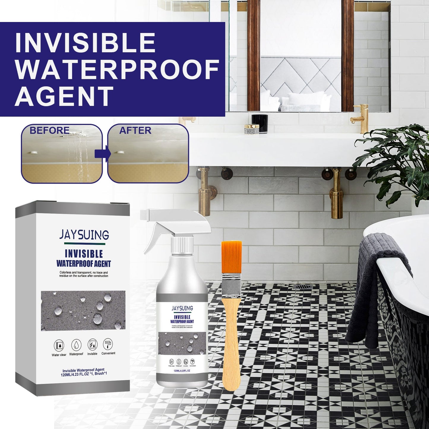 Waterproof Glue Bathroom Pipe Smash Free Brick Roof Exterior Wall Multifunctional Seal Leak Proof Spray - DivineLink1 | Electronics, Fitness, Household Essentials | Shop