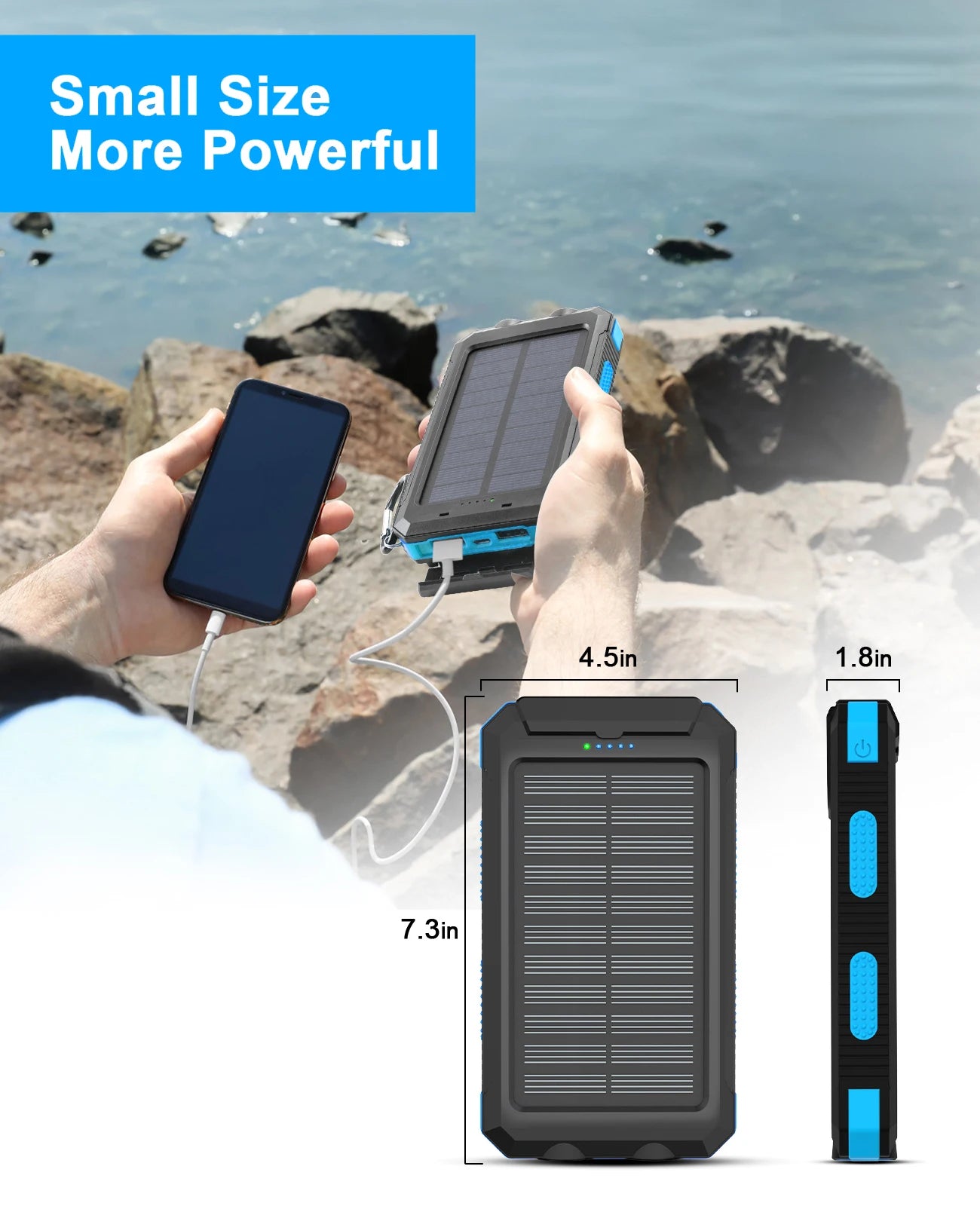 Waterproof Outdoor Solar Power Bank 38800mAh Dual USB Travel Outdoor Solar Mobile Phone Charger Solar Powerbanks For Camping - DivineLink1 | Electronics, Fitness, Household Essentials | Shop