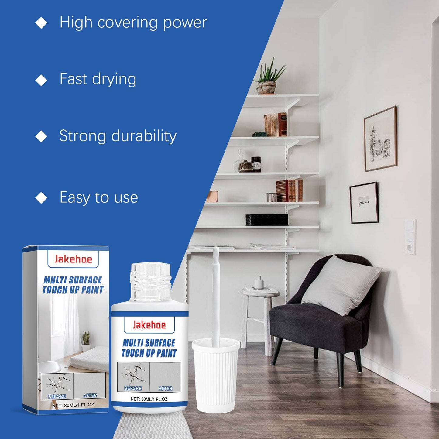 White Retouching Paint For Home Wall Damage Scratches Retreading Cover Multifunctional Waterproof Retouching Paint - DivineLink1 | Electronics, Fitness, Household Essentials | Shop