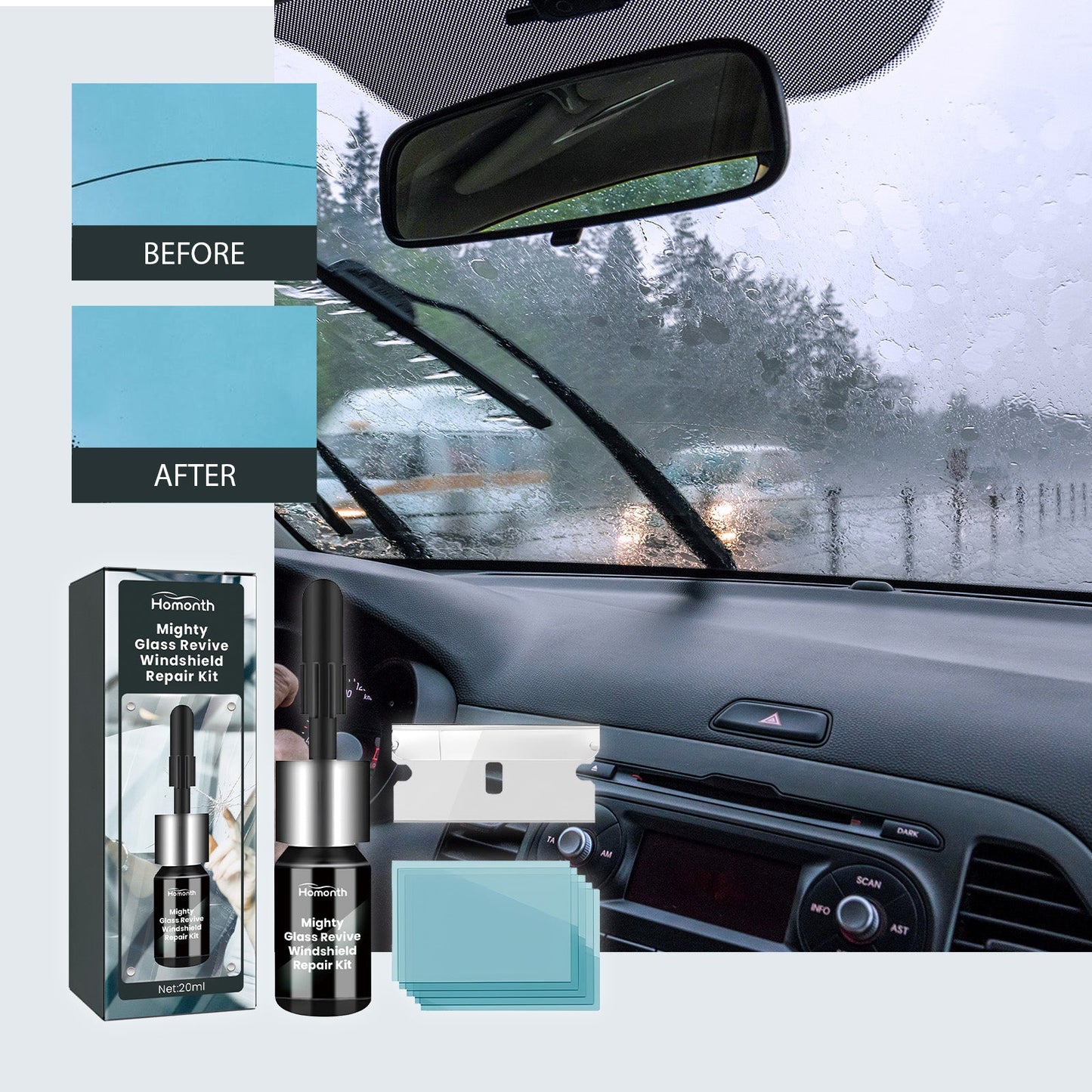Windshield Repair Kit Automotive Windshield Cracks Broken Repair Special Adhesive Solution - DivineLink1 | Electronics, Fitness, Household Essentials | Shop