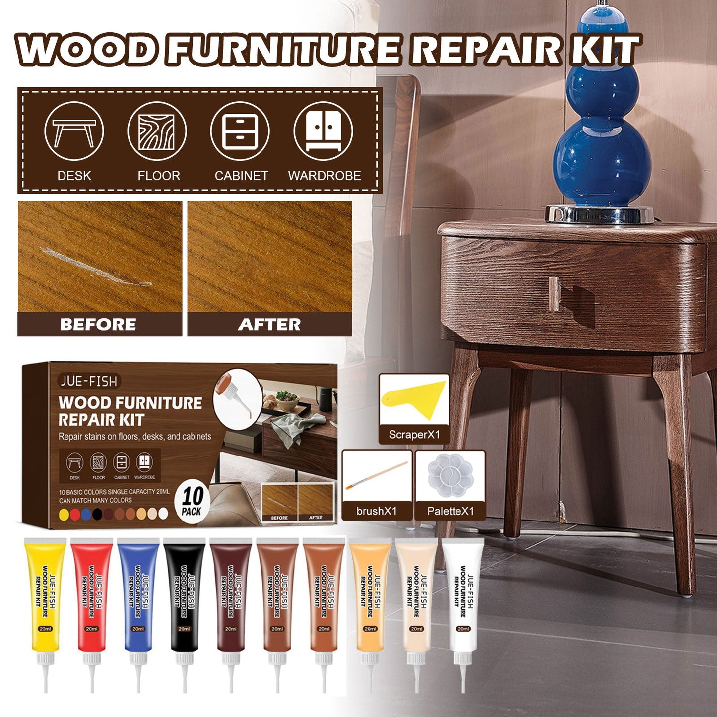 Wood Furniture Repair Kit Furniture Beauty Repair Material Repair Faded Touch Up Kit - DivineLink1 | Electronics, Fitness, Household Essentials | Shop