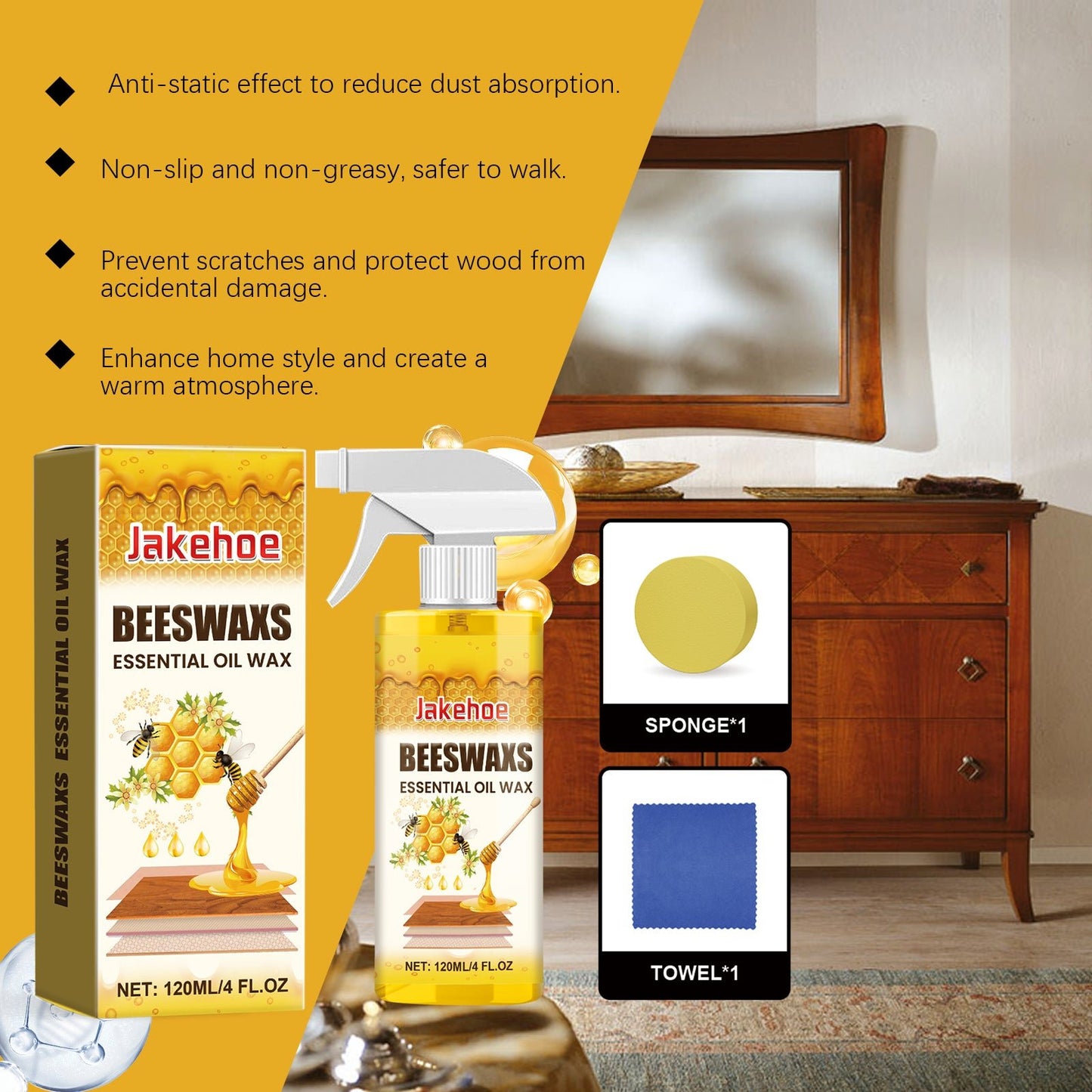 Wood Polishing Beeswax Spray Curing Furniture Polishing Color Protection Nourishing Anti - Cracking Wood Spray - DivineLink1 | Electronics, Fitness, Household Essentials | Shop