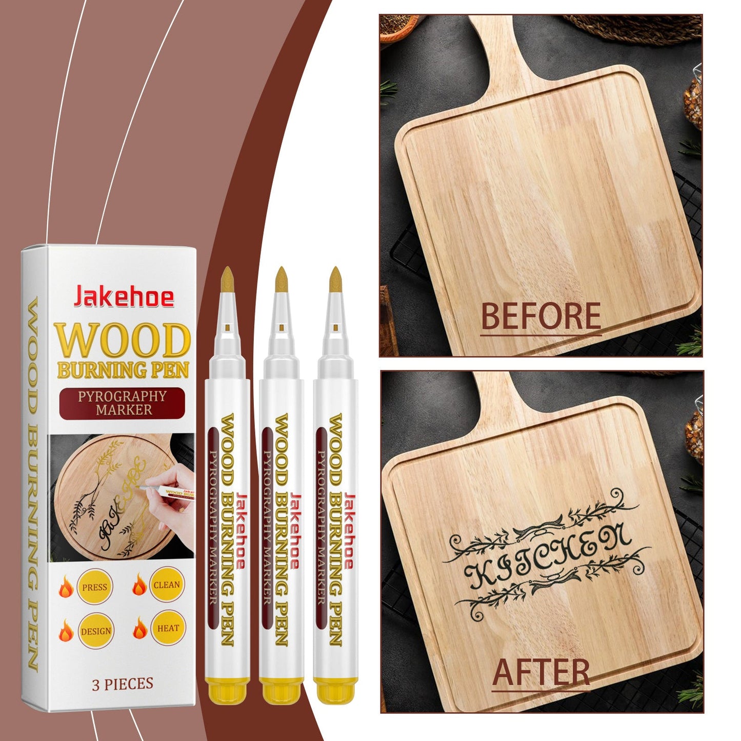 Woodworking Drawing Pen, Woodworking Burning Pen Wood Pyrography Pen Drawing Scorch Pen Wood Mark Number - DivineLink1 | Electronics, Fitness, Household Essentials | Shop