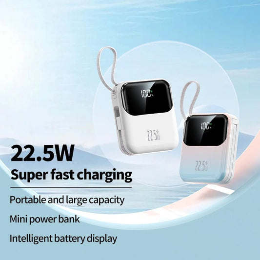 10000mAh portable power bank, 22.5W fast charging, with built - in charging cable, suitable for iPhone/Samsung/Xiaomi/Huawei - DivineLink1 | Electronics, Fitness, Household Essentials | Shop