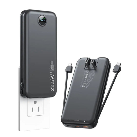 12000mAh Ultra Portable Charger Power Bank with Built - in AC Wall Plug& 2 Cables,LED Display,3 Ports,PD20W USB - C Fast Charging - DivineLink1 | Electronics, Fitness, Household Essentials | Shop
