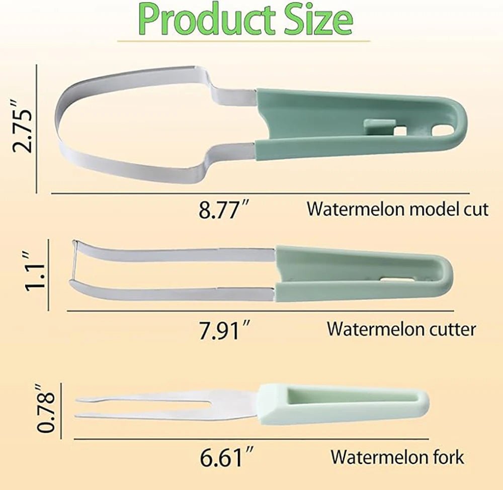 3 - in - 1 Watermelon Cutter Stainless Steel Fruit Carving Knife Multi - functional Melon Fork Slicer Tool for Camping Kitchen Gadgets - DivineLink1 | Electronics, Fitness, Household Essentials | Shop