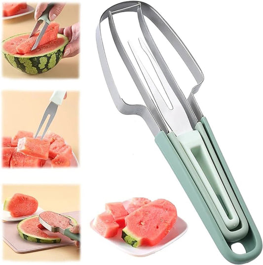 3 - in - 1 Watermelon Cutter Stainless Steel Fruit Carving Knife Multi - functional Melon Fork Slicer Tool for Camping Kitchen Gadgets - DivineLink1 | Electronics, Fitness, Household Essentials | Shop