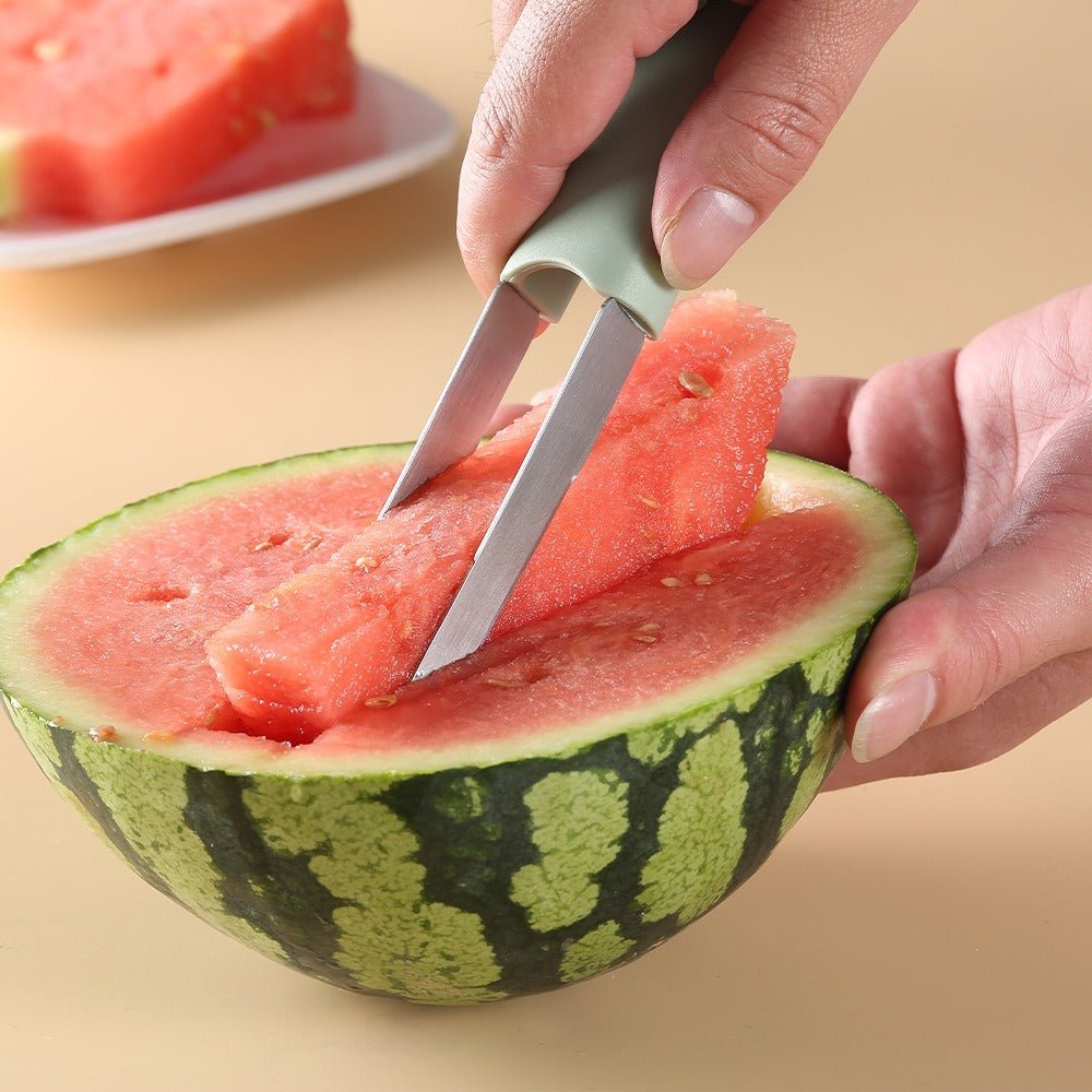 3 - in - 1 Watermelon Cutter Stainless Steel Fruit Carving Knife Multi - functional Melon Fork Slicer Tool for Camping Kitchen Gadgets - DivineLink1 | Electronics, Fitness, Household Essentials | Shop
