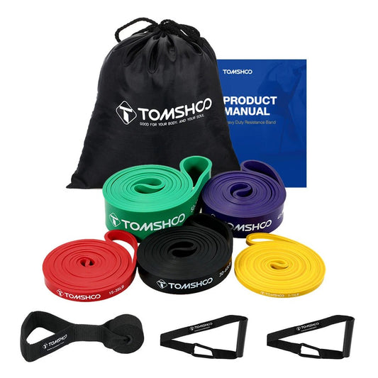5Pcs 208cm Resistance Band Heavy Duty Latex Sports Elastic Belt with Accessories For Fitness Shape Body Home Gym - DivineLink1 | Electronics, Fitness, Household Essentials | Shop