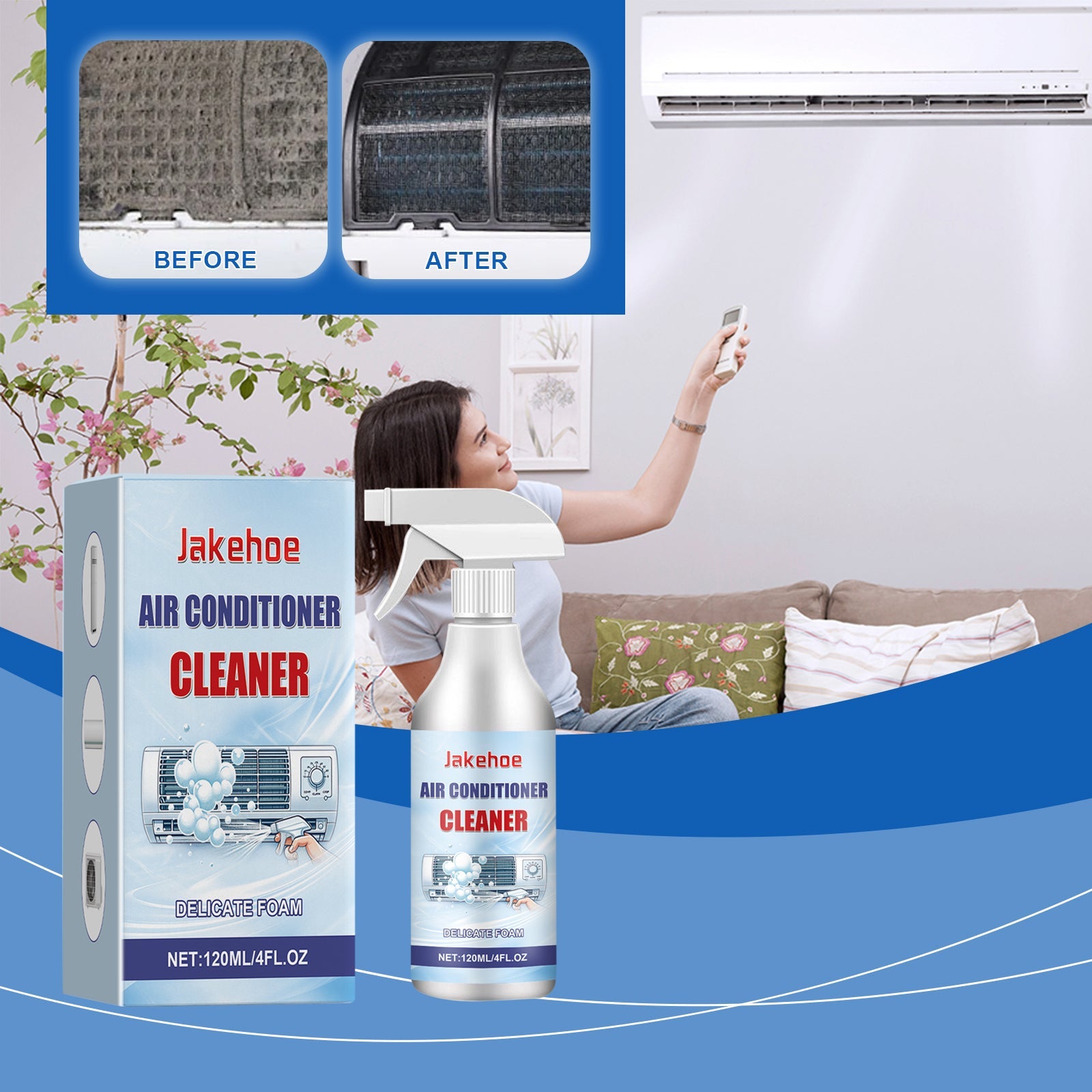Air Conditioner Cleaner, Household Hanging Cabinet Air Conditioner Decontamination Deodorization Bubble Decontamination Stain Spray - DivineLink1 | Electronics, Fitness, Household Essentials | Shop