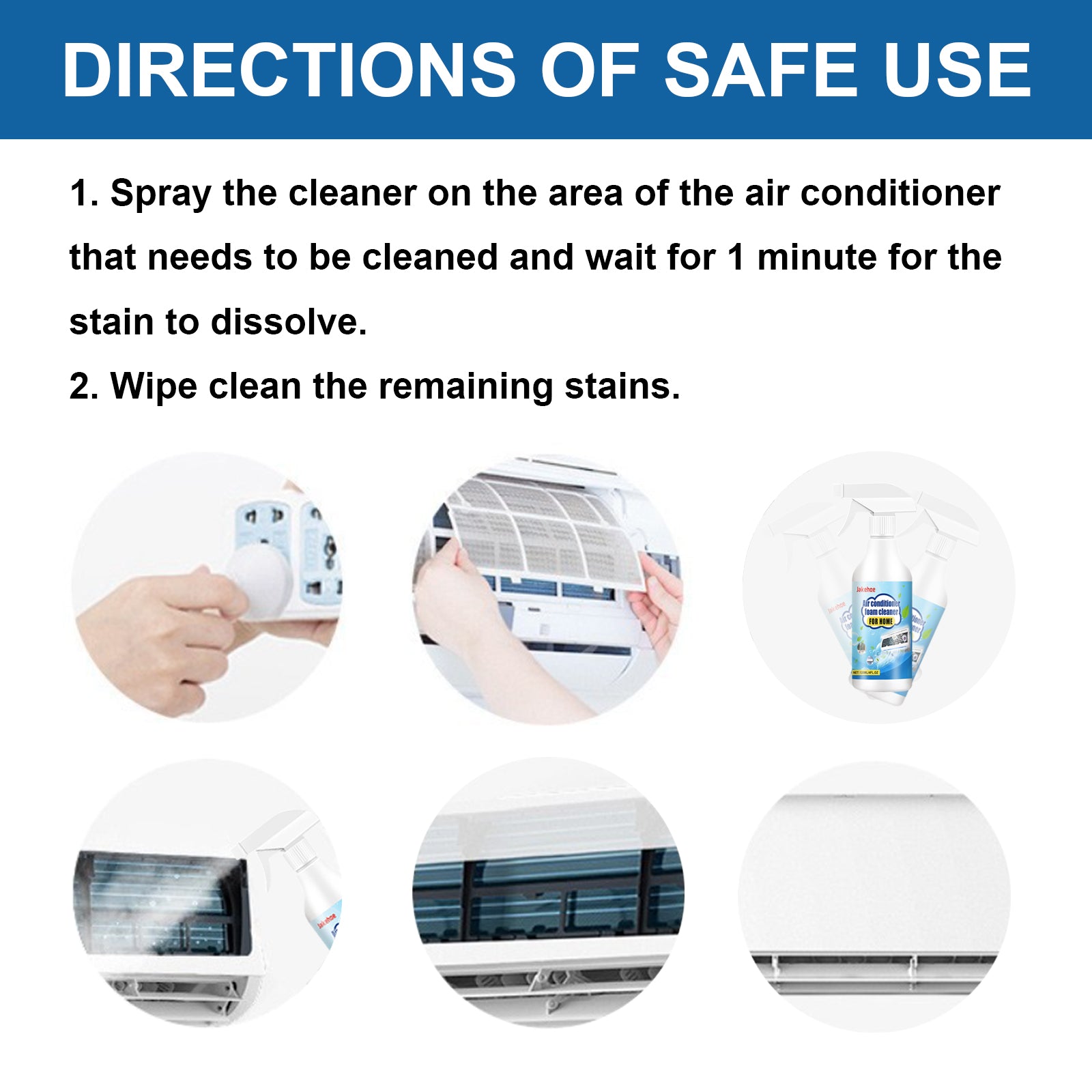 Air Conditioner Foam Cleaner For Home, Air Conditioning Purification Cleaning Decontamination Odor Removal Inside And Outside Machine Cleaning - DivineLink1 | Electronics, Fitness, Household Essentials | Shop