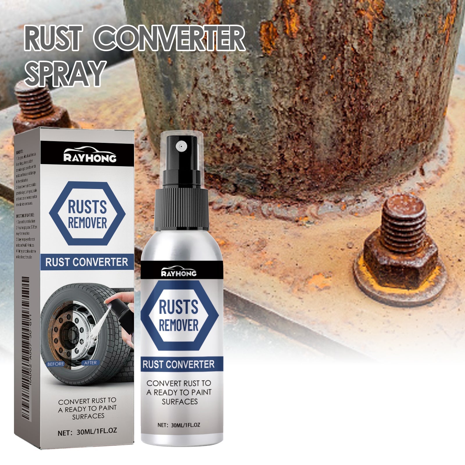 Anti - Rust Conversion Agent Spray Automobile Wheel Hub Tire Rim Door Lock Cleaning Rust Remover Lubricant - DivineLink1 | Electronics, Fitness, Household Essentials | Shop