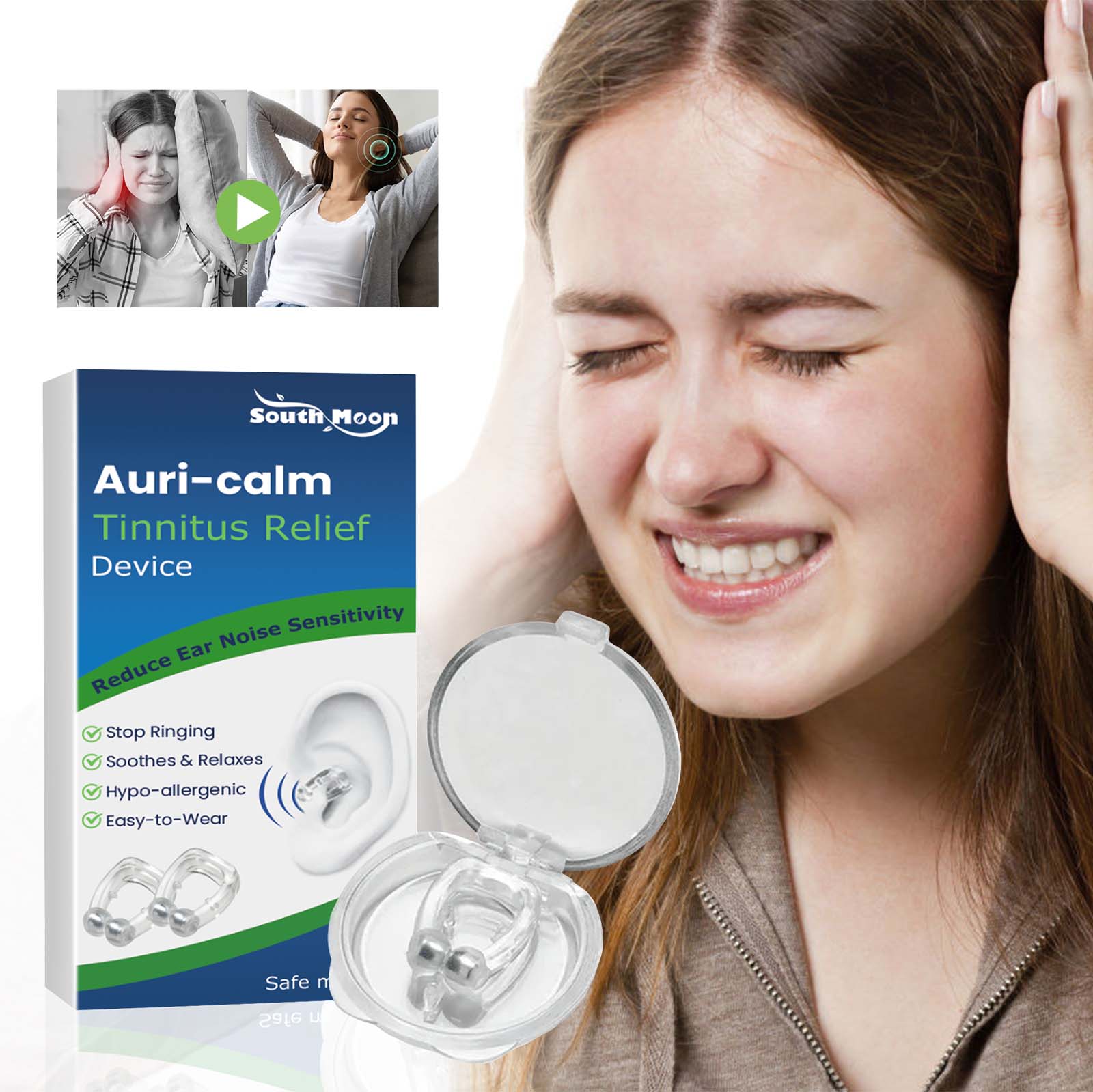 Auri - calm Tinnitus Relief Device, Relieve Ear Pain Tinnitus And Ear Discomfort Ear Massage Care Ear Clips - DivineLink1 | Electronics, Fitness, Household Essentials | Shop
