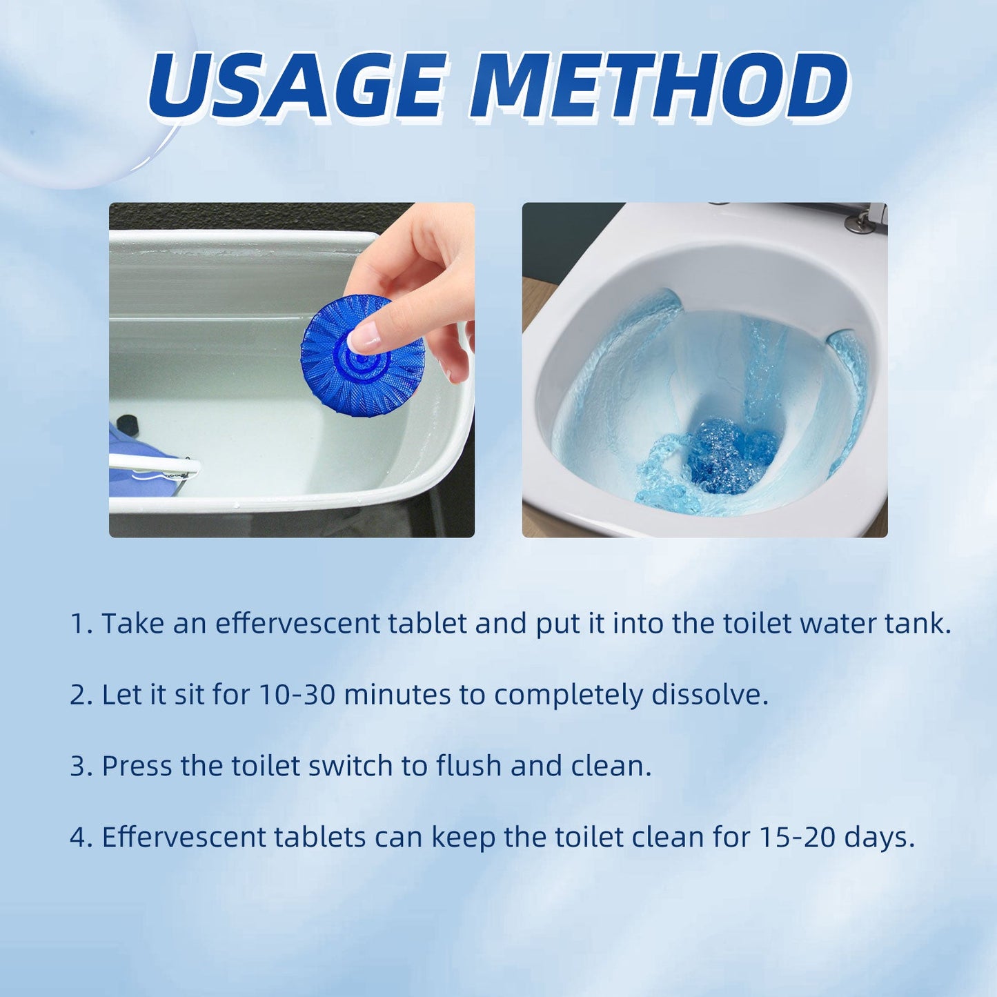 Automatic Toilet Bowl Cleaner, Household Descaling Deodorizing Deodorizing Odors Fresh Toilet Cleaning Block - DivineLink1 | Electronics, Fitness, Household Essentials | Shop