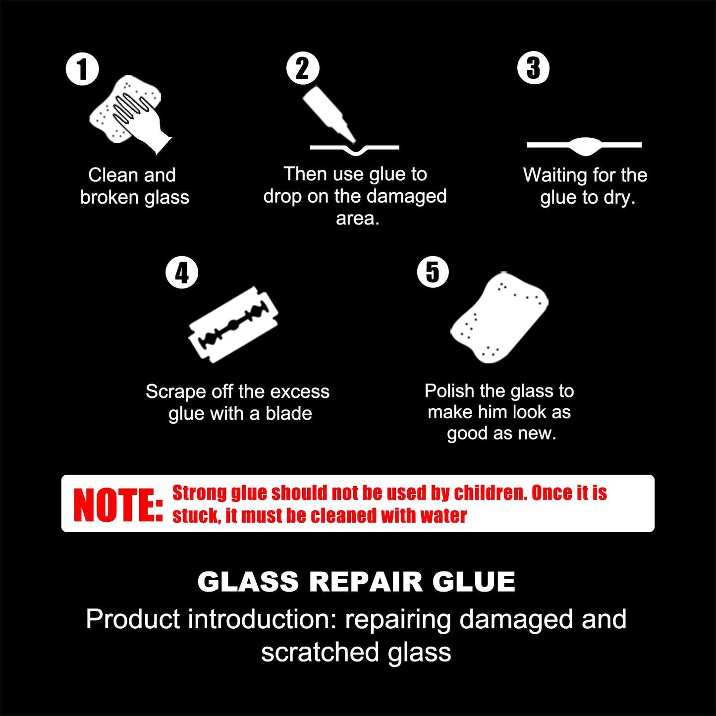 Automotive Glass Repair Adhesive, Windshield Crack Repair Adhesive Repair Adhesive Glass Repair Adhesive - DivineLink1 | Electronics, Fitness, Household Essentials | Shop