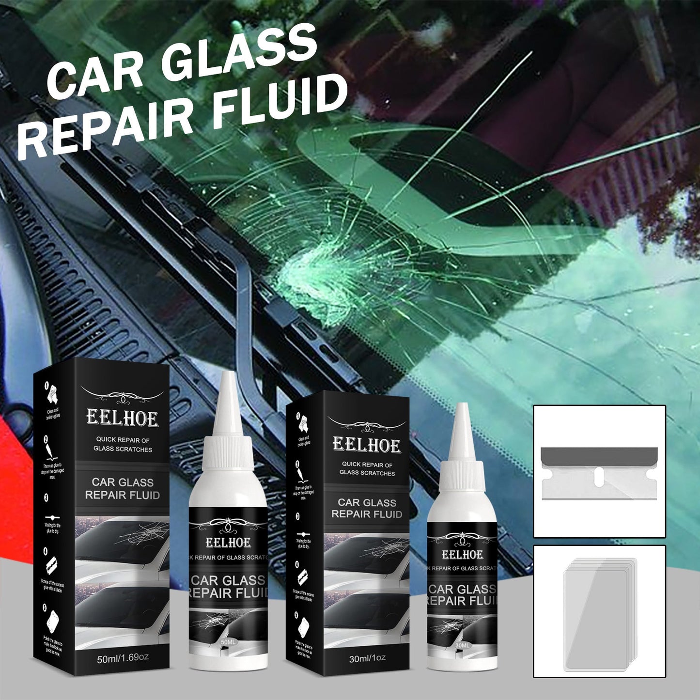 Automotive Glass Repair Adhesive, Windshield Crack Repair Adhesive Repair Adhesive Glass Repair Adhesive - DivineLink1 | Electronics, Fitness, Household Essentials | Shop