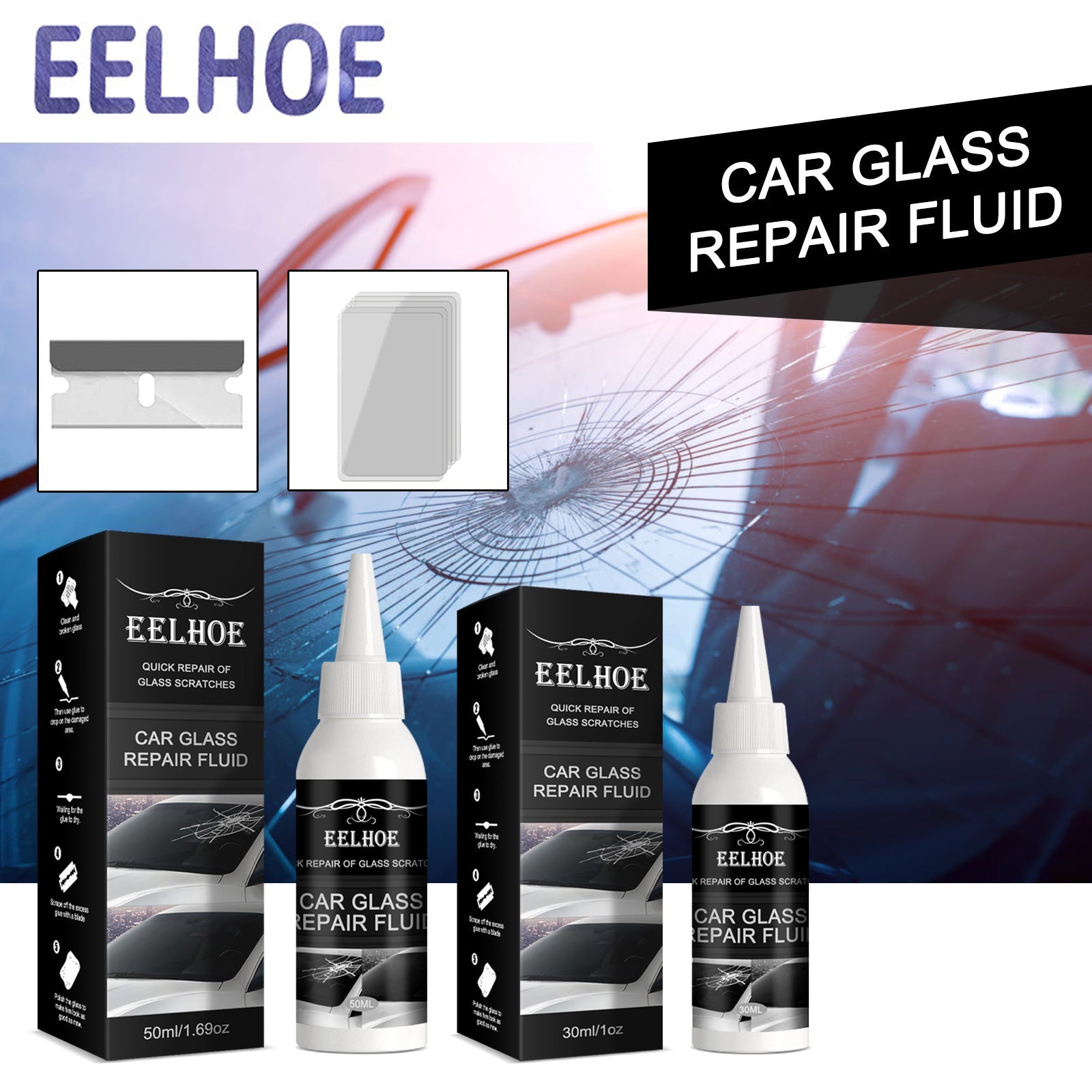 Automotive Glass Repair Adhesive, Windshield Crack Repair Adhesive Repair Adhesive Glass Repair Adhesive - DivineLink1 | Electronics, Fitness, Household Essentials | Shop
