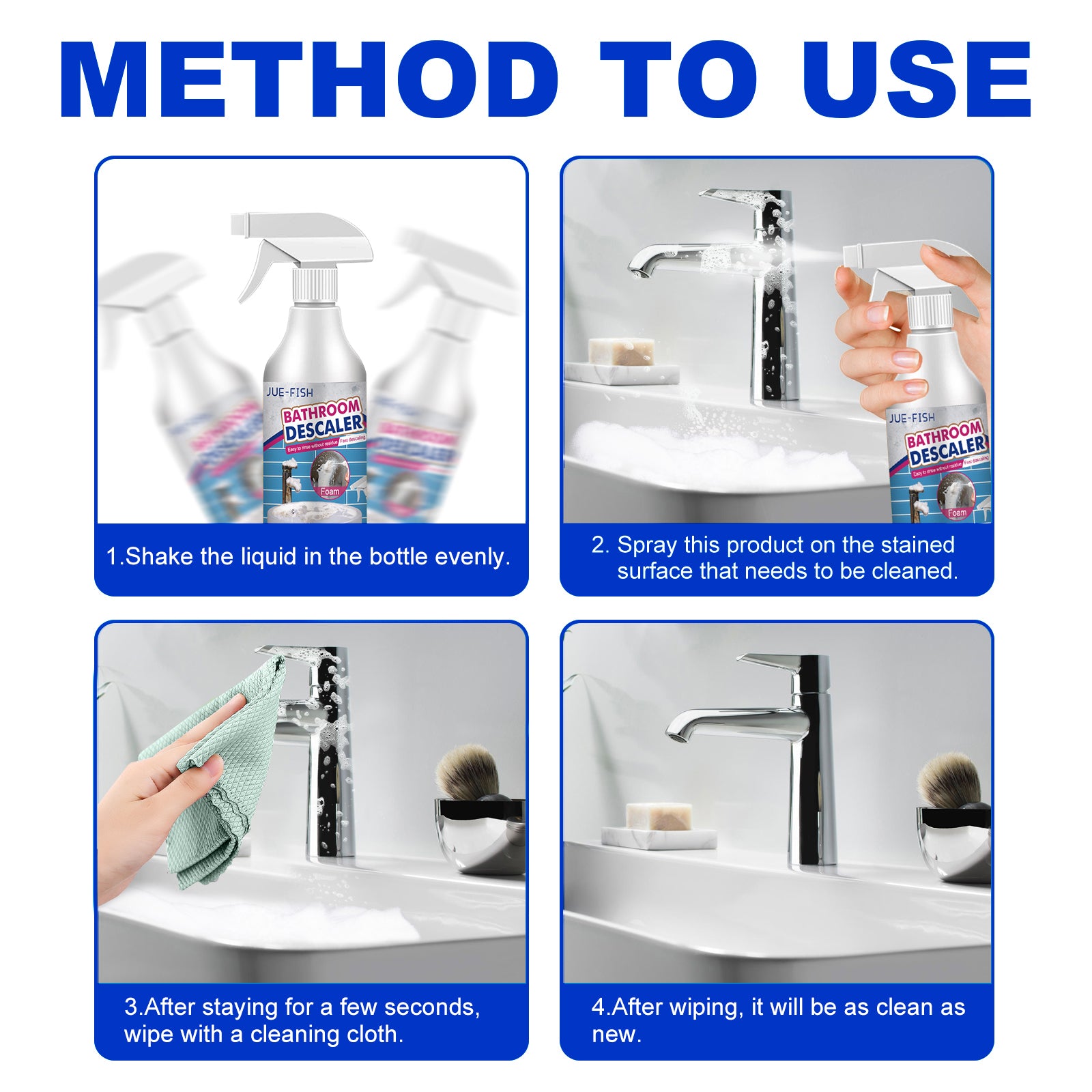 Bathroom Cleaner, Shower Room Glass Scale Cleaner Stainless Steel Wash Basin Bathtub Decontamination - DivineLink1 | Electronics, Fitness, Household Essentials | Shop