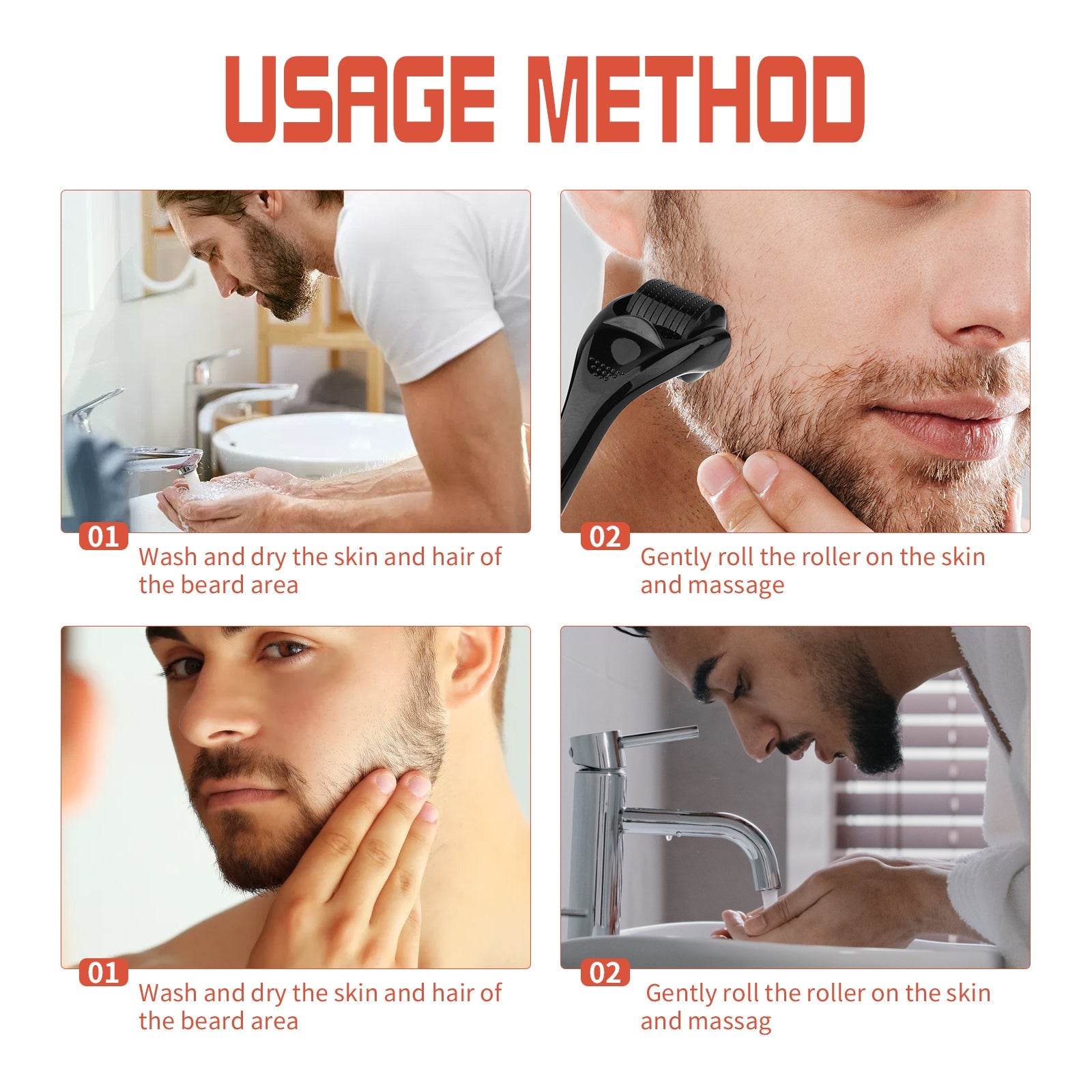 Beard Bushy Roller, Strong Root Moistens Soft Light For Men Nourishing Bushy Growing Beard Comb - DivineLink1 | Electronics, Fitness, Household Essentials | Shop