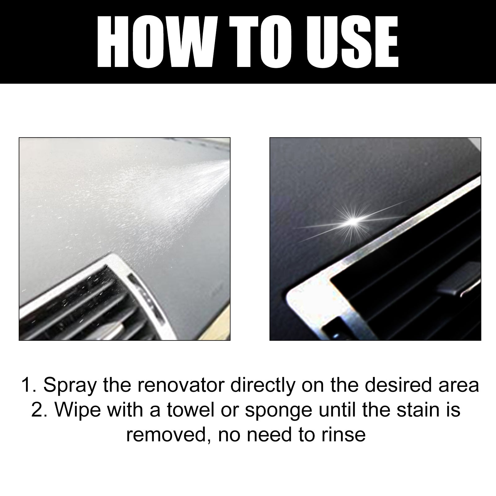 Car Interior Renovation Spray, Seat Interior Instrument Panel Cleaning Decontamination Maintenance Refurbishing Care Agent - DivineLink1 | Electronics, Fitness, Household Essentials | Shop