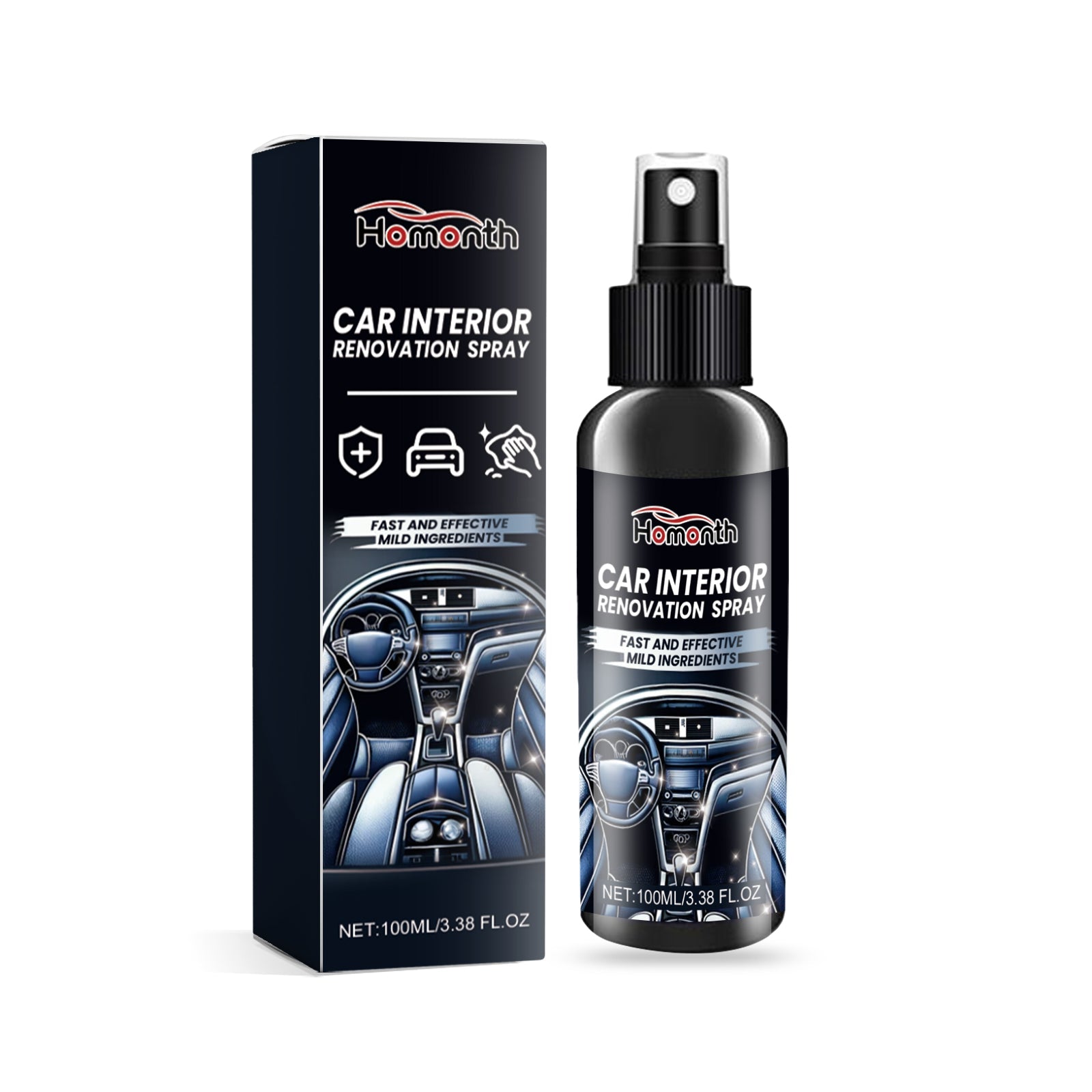 Car Interior Renovation Spray, Seat Interior Instrument Panel Cleaning Decontamination Maintenance Refurbishing Care Agent - DivineLink1 | Electronics, Fitness, Household Essentials | Shop