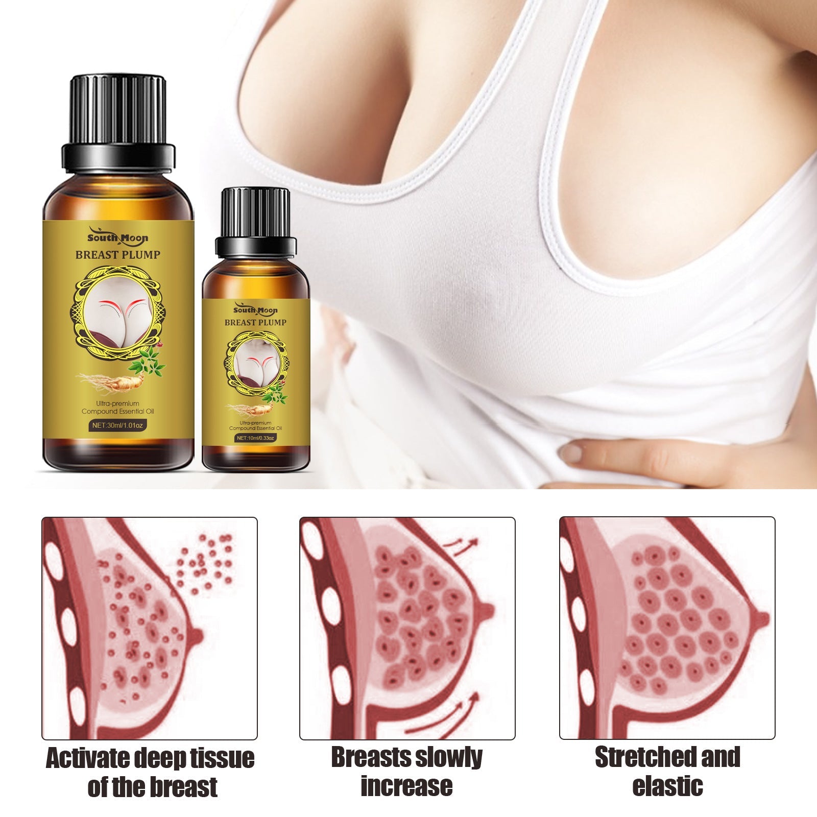Chest Essential Oil Volumizing Milk Lift Relaxant Chest Full Firming Care Essential Oil - DivineLink1 | Electronics, Fitness, Household Essentials | Shop