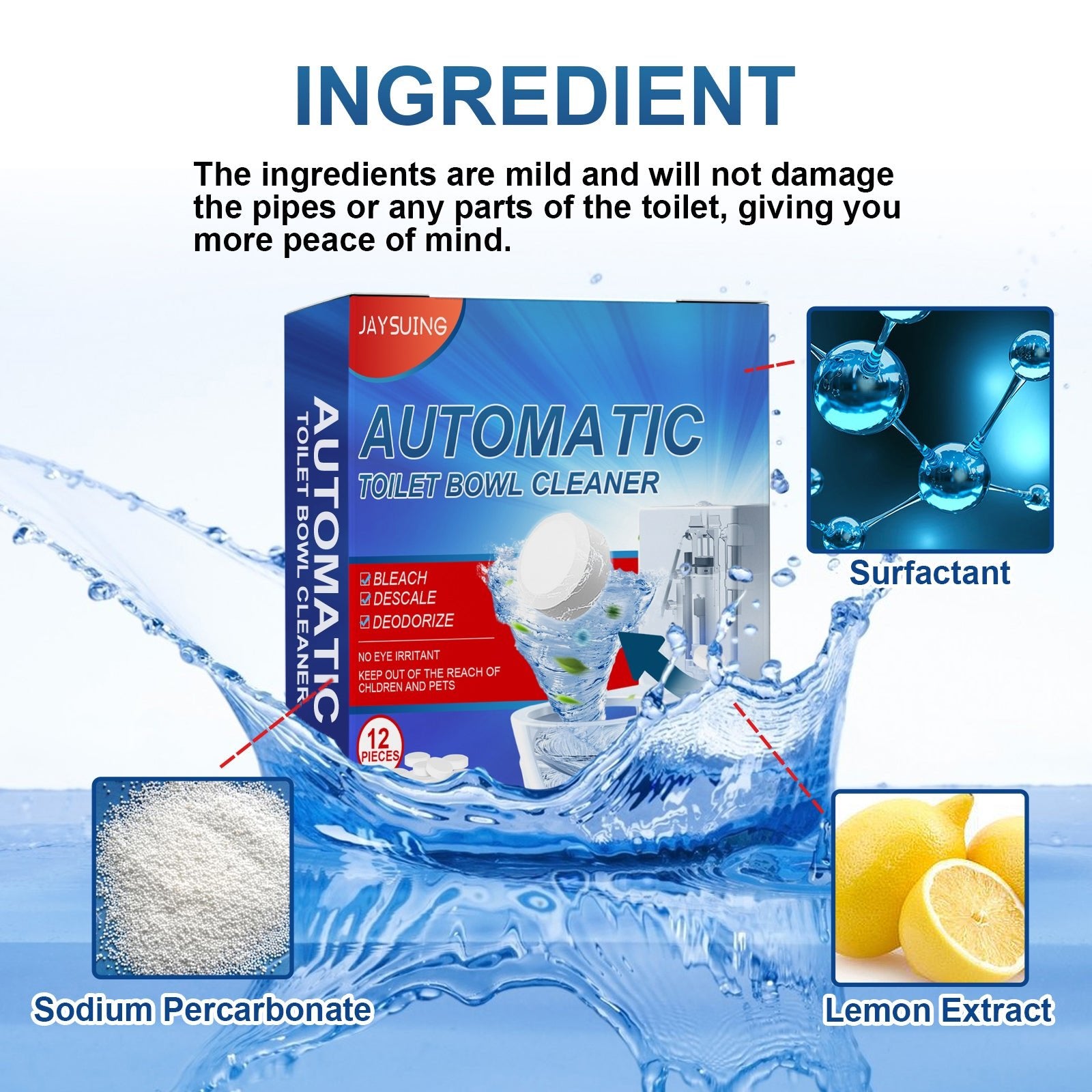Cleaning Tablets, Household Toilet Odor - Stain Remover Descaling Decontamination Effervescent Cleaning Tablets - DivineLink1 | Electronics, Fitness, Household Essentials | Shop