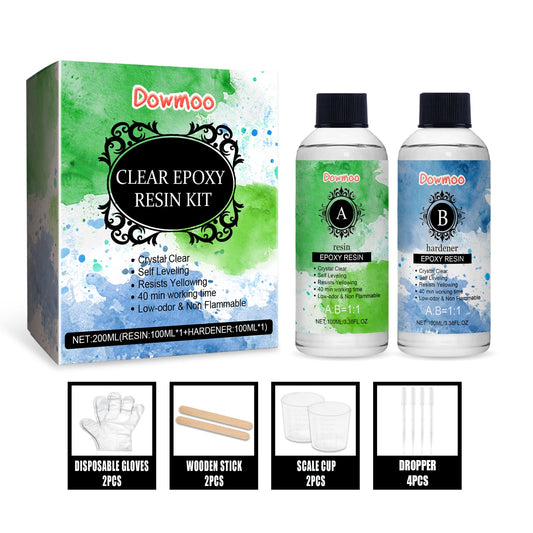 Clear Epoxy Resin Kit, High Transparent Yellowing Resistance DIY Material Epoxy Resin Handmade Products Set - DivineLink1 | Electronics, Fitness, Household Essentials | Shop