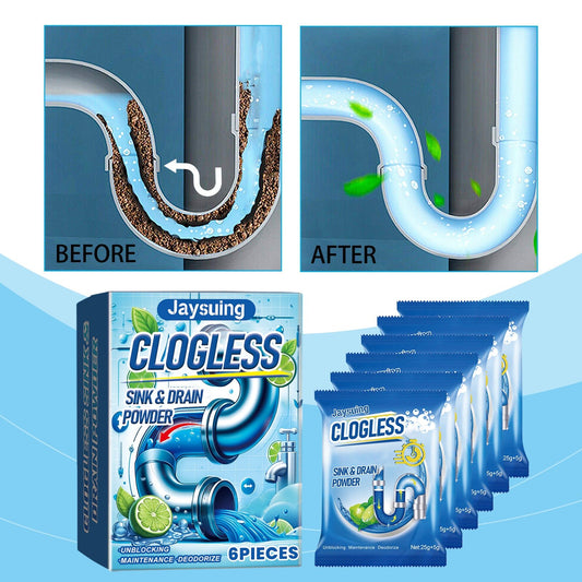 Drain Blockage Removal Powder, Kitchen Bathroom Floor Drain Pipe Cleaning Decontamination Desalting Odor - DivineLink1 | Electronics, Fitness, Household Essentials | Shop