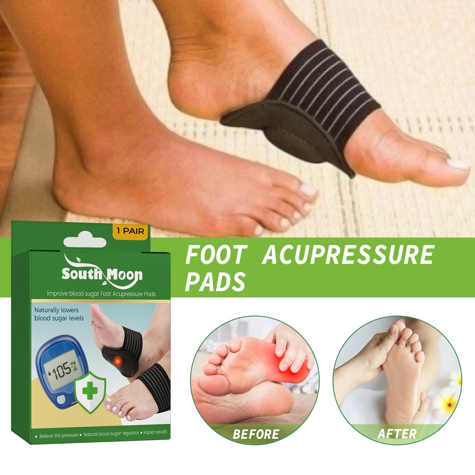 Foot Acupressure Pads, Relieve Heel Soreness Foot Massage Treatment Physical Discomfort Acupressure Pad - DivineLink1 | Electronics, Fitness, Household Essentials | Shop