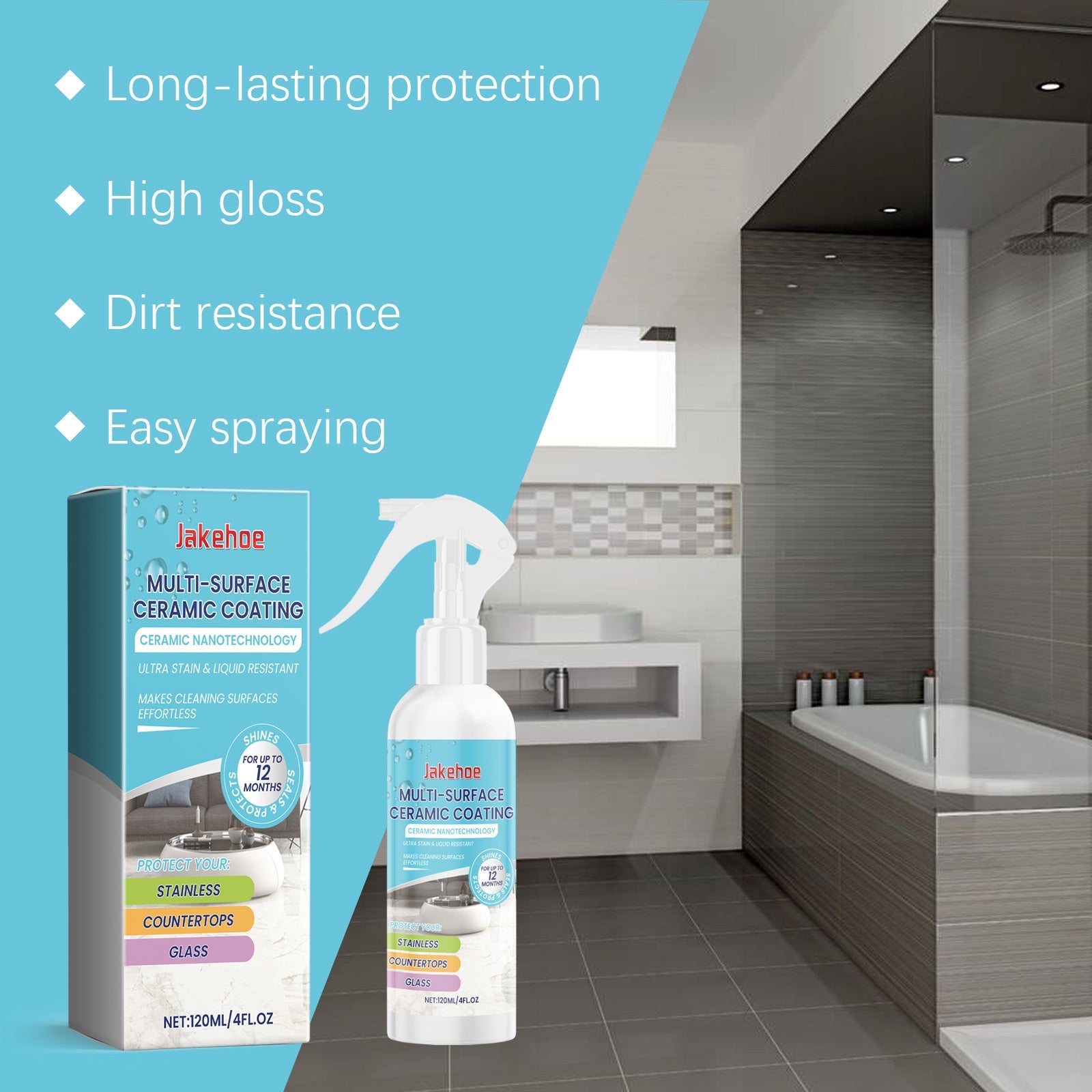 Home Ceramic Coating Spray Interior Tile Cleaning And Polishing Remove Wax Dirt Refurbishing Spray - DivineLink1 | Electronics, Fitness, Household Essentials | Shop