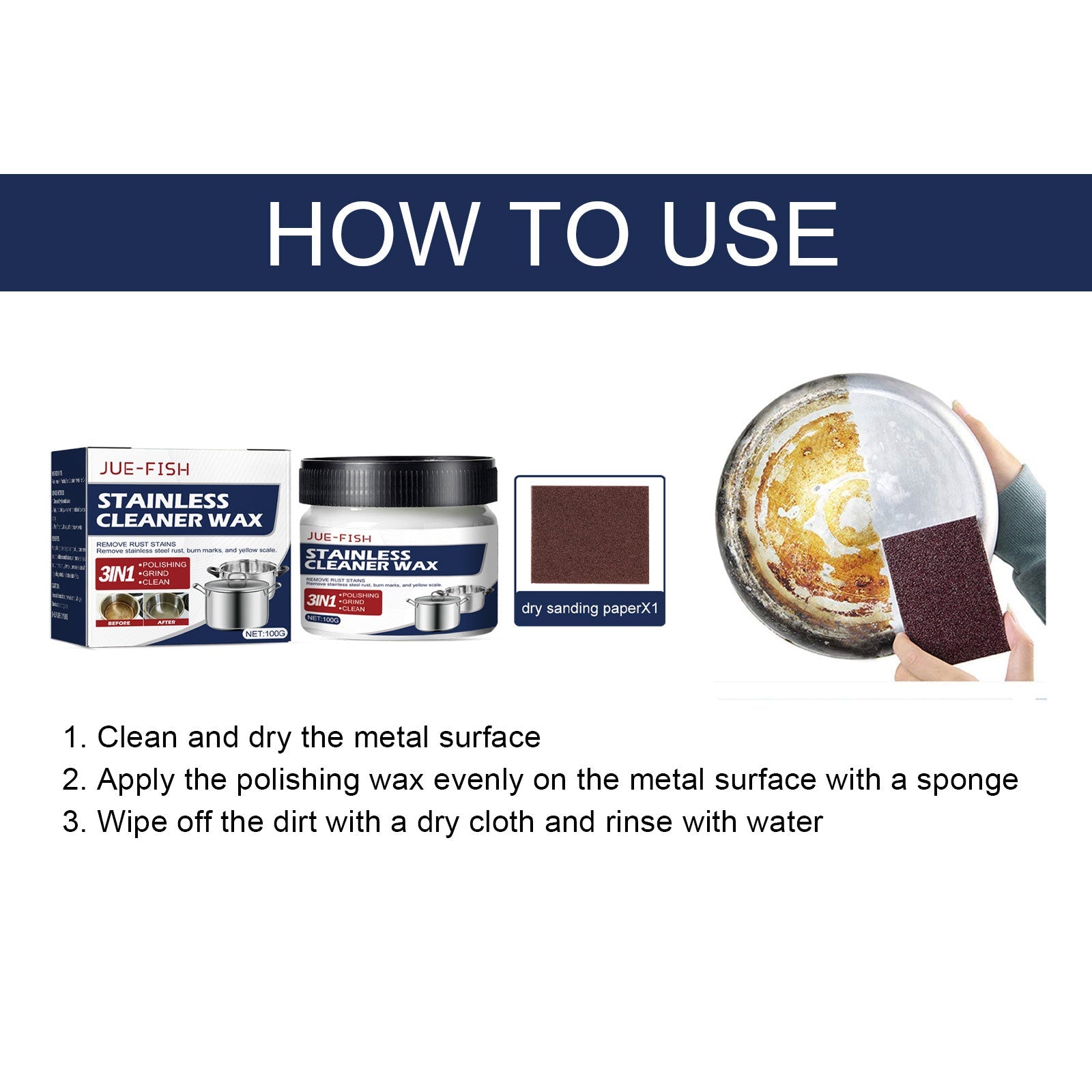 Metal Polishing Wax, Household Kitchen Range Hood Pot Cleaning, Rust Removal, Grease Polishing Cleaner - DivineLink1 | Electronics, Fitness, Household Essentials | Shop