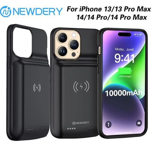 NEWDERY 10000mAh Wireless Charging Battery Case for iPhone 13/13 Pro/14/14 Pro Max Slim Portable Battery Pack Power Bank Case - DivineLink1 | Electronics, Fitness, Household Essentials | Shop