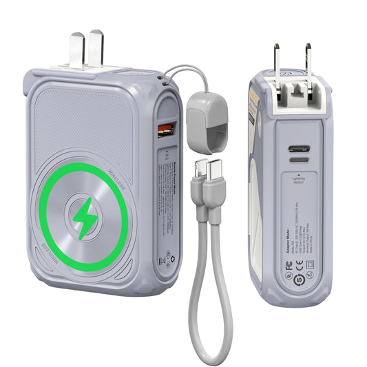 PD 22.5W Fast Charging 10000mAh Magnetic Wireless Power Bank USB Type - C Detachable Data Cable Phone Holder Emergency PowerBank - DivineLink1 | Electronics, Fitness, Household Essentials | Shop