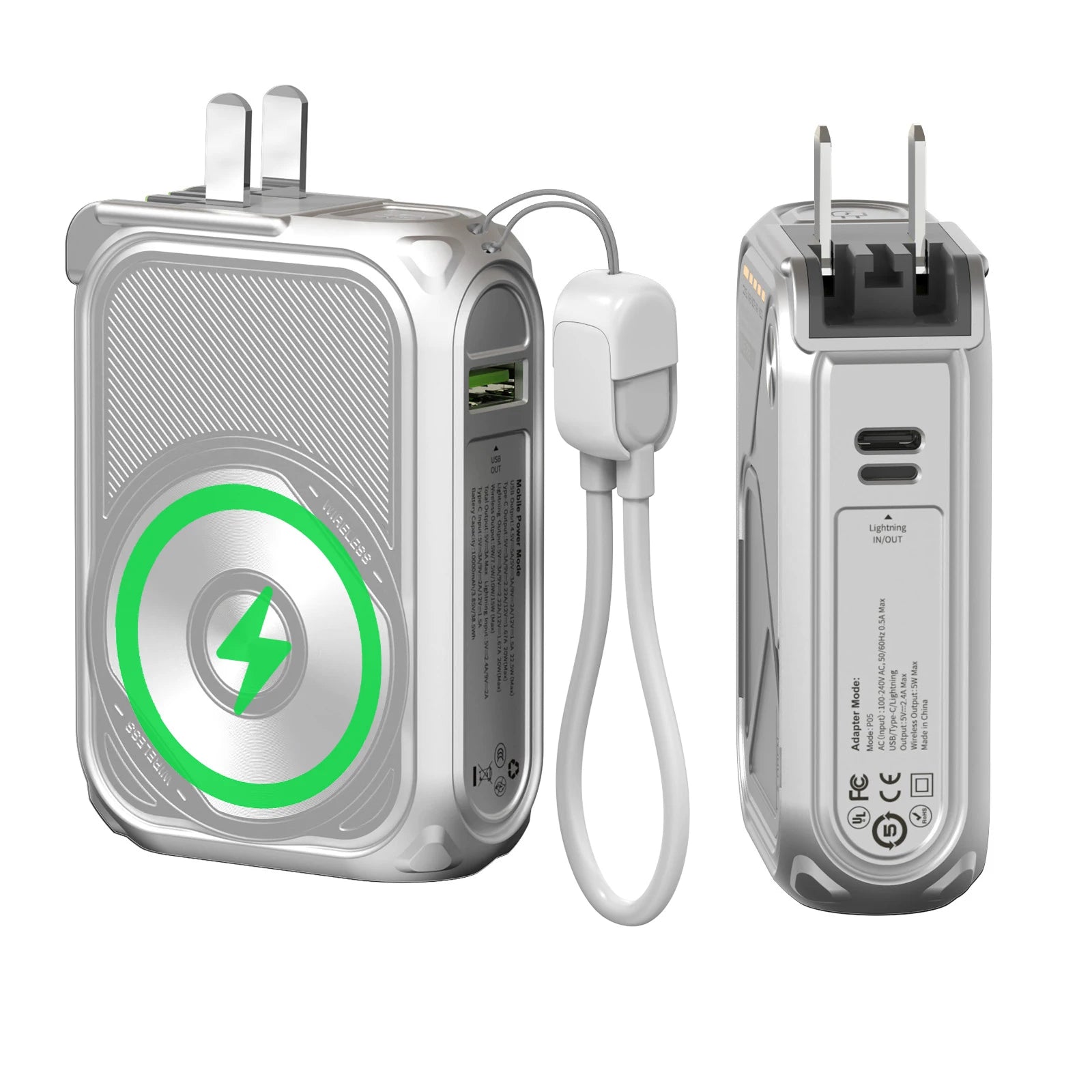 PD 22.5W Fast Charging 10000mAh Magnetic Wireless Power Bank USB Type - C Detachable Data Cable Phone Holder Emergency PowerBank - DivineLink1 | Electronics, Fitness, Household Essentials | Shop