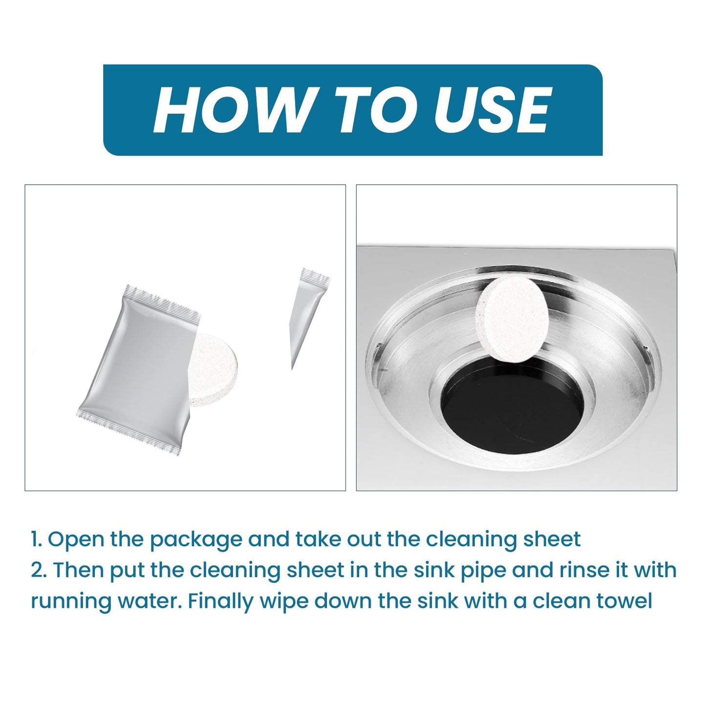 Sink Cleaning Tablets, Kitchen Sink Cleaning Stains And Oil Cleaning Pipes Cleaning Effervescent Tablets - DivineLink1 | Electronics, Fitness, Household Essentials | Shop