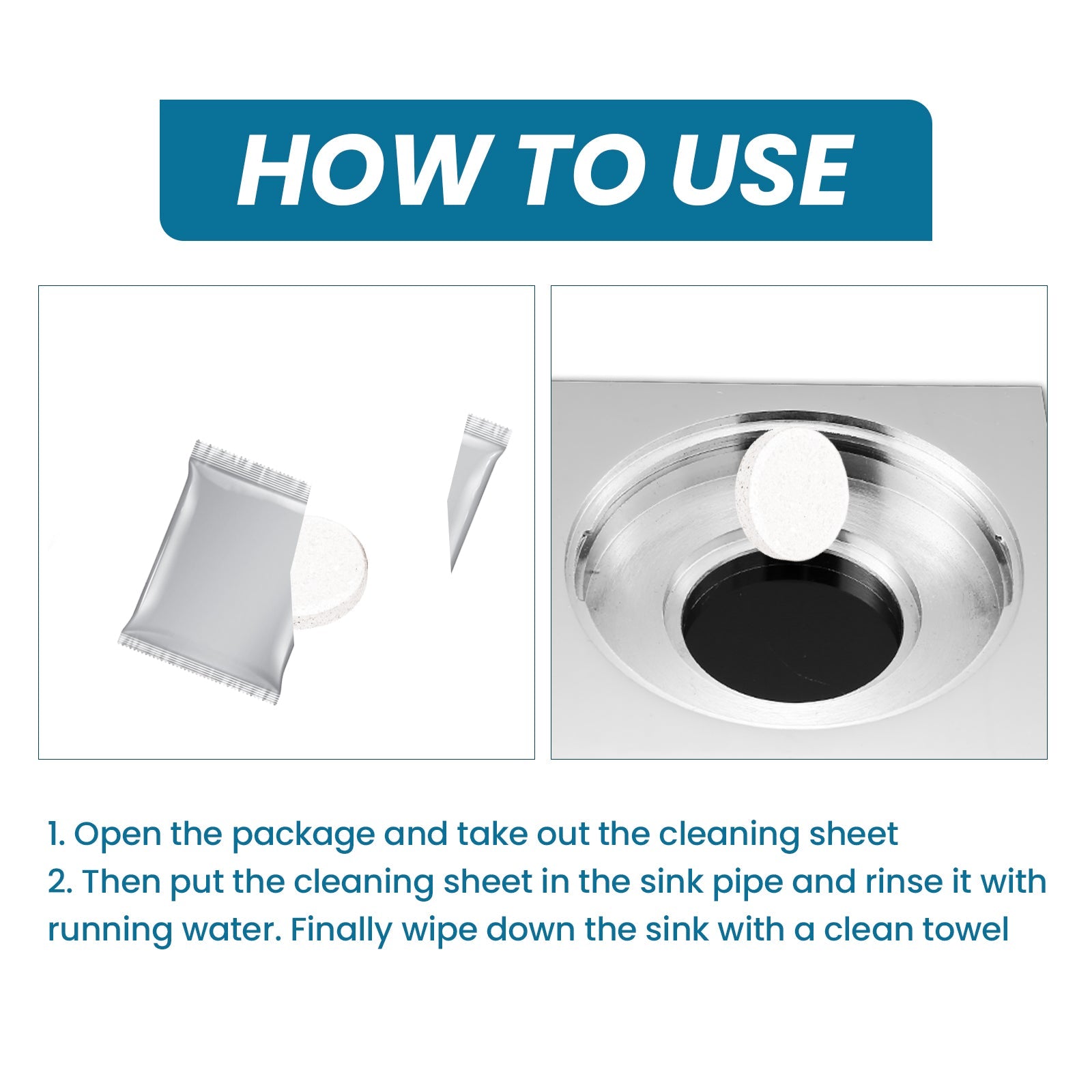 Sink Cleaning Tablets, Kitchen Sink Cleaning Stains And Oil Cleaning Pipes Cleaning Effervescent Tablets - DivineLink1 | Electronics, Fitness, Household Essentials | Shop
