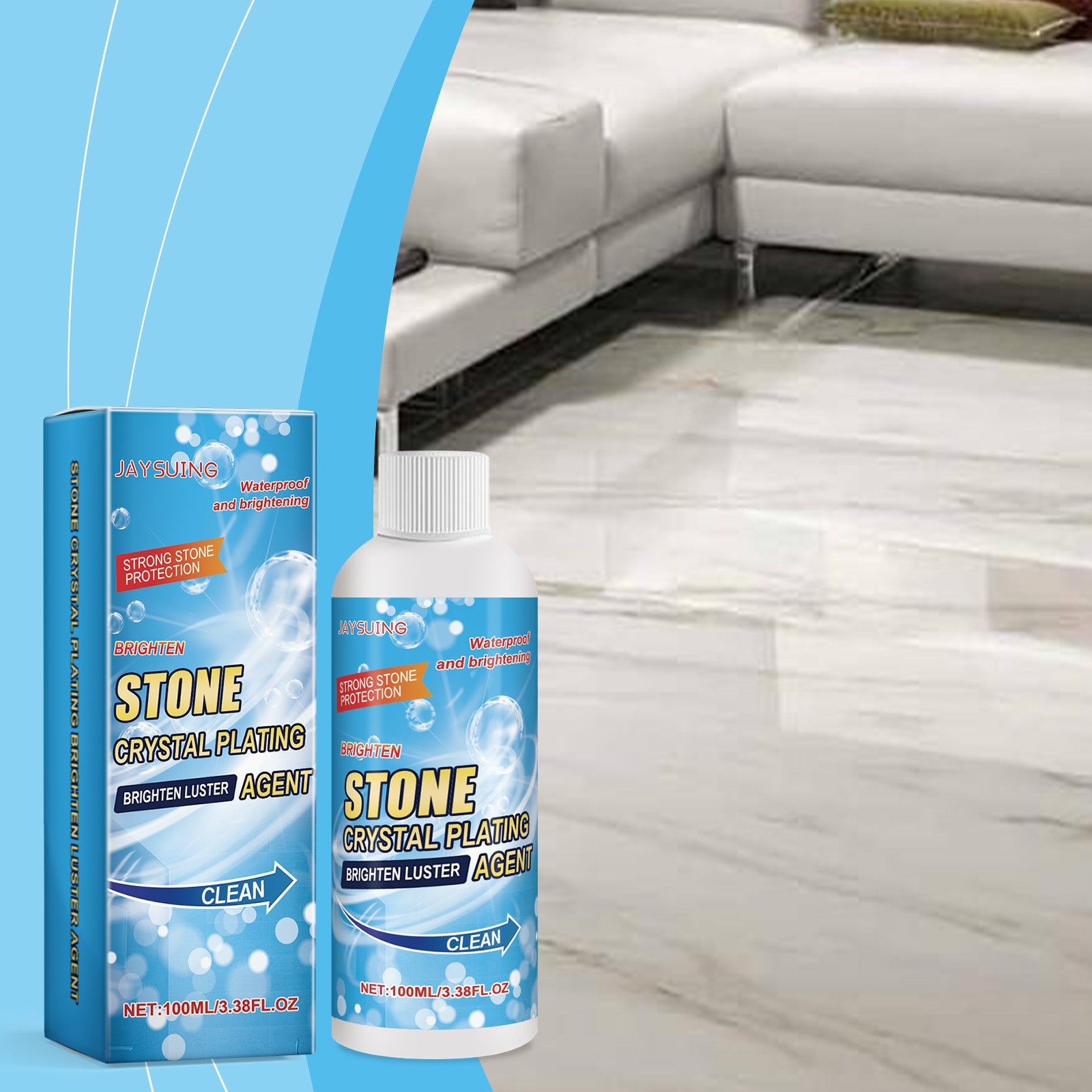 Stone Crystal Plating Agent, Kitchen Quartz Tile Countertop Scratch Repair Cleaning Stain Brightener - DivineLink1 | Electronics, Fitness, Household Essentials | Shop