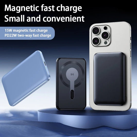 Thin Wireless Power Bank Magnetic PD20W 5000mAh Portable Fast Charging External Battery for Magsafe For iPhone 16 15 14 13 - DivineLink1 | Electronics, Fitness, Household Essentials | Shop