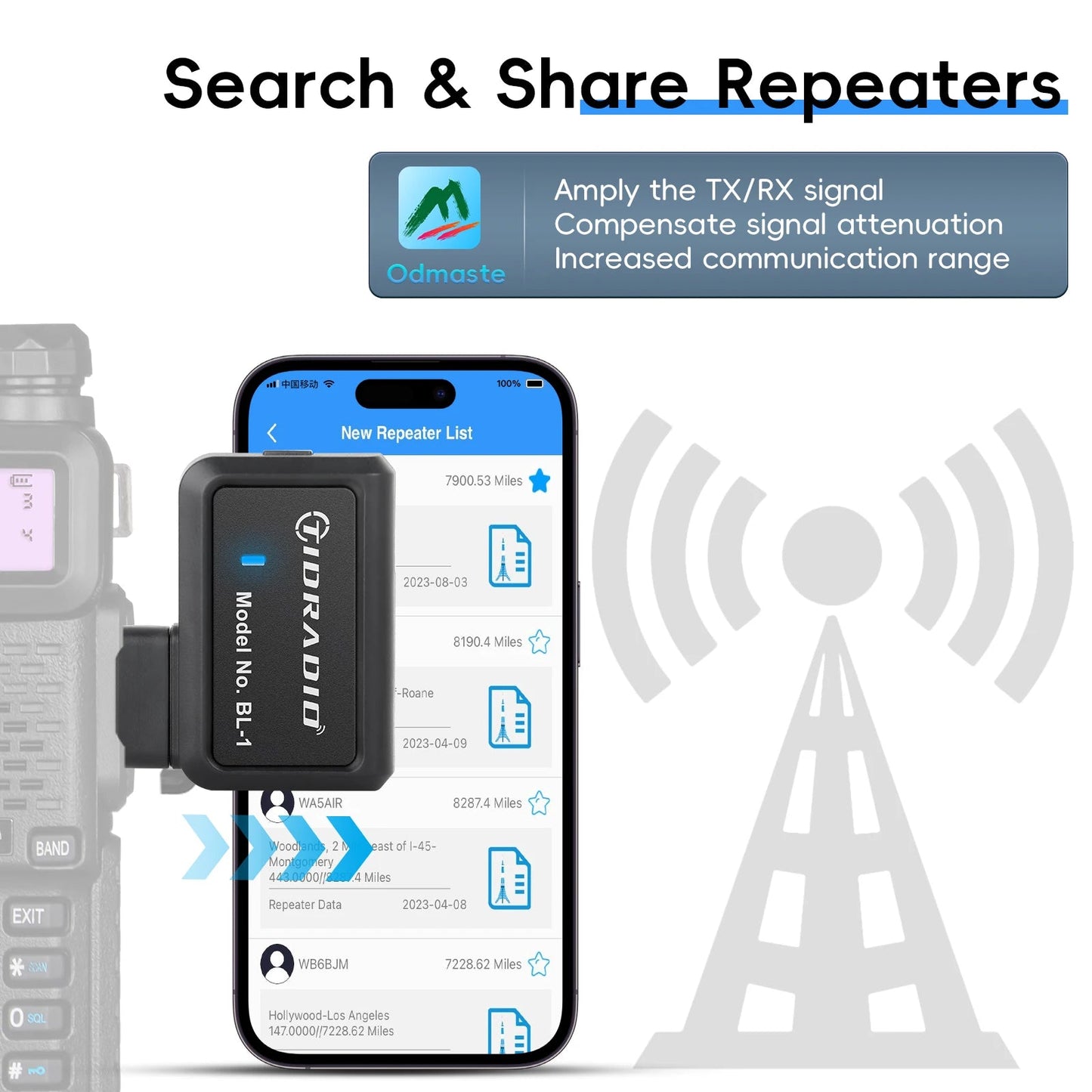 TIDRADIO Wireless Programmer Phone APP Programming for Walkie Talkie Multiple Model Search Repeaters Alternative Programming - DivineLink1 | Electronics, Fitness, Household Essentials | Shop