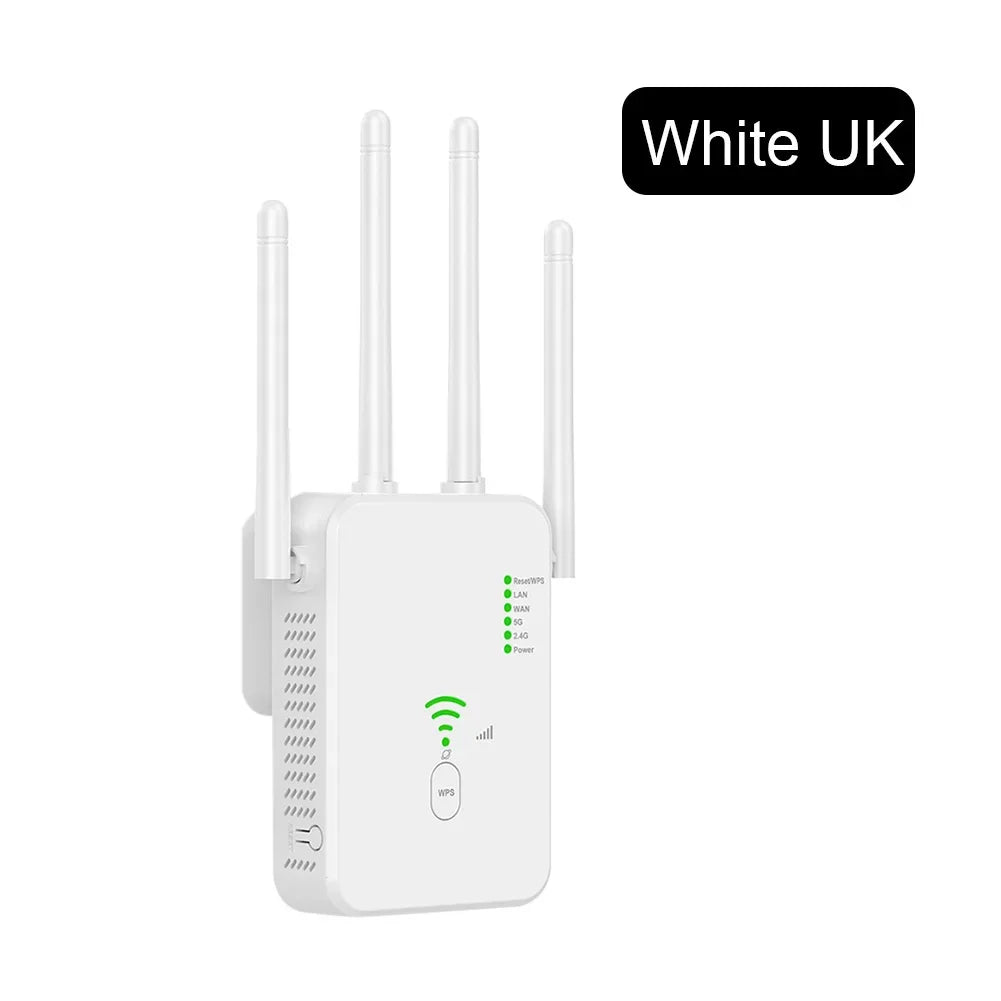 U10 Wireless WiFi Repeater Dual Band 5GHz/2.4GHz Wi Fi Range Extender 1200Mbps Signal Booster With 4 Antennas 3 Modes UK/US/EU - DivineLink1 | Electronics, Fitness, Household Essentials | Shop