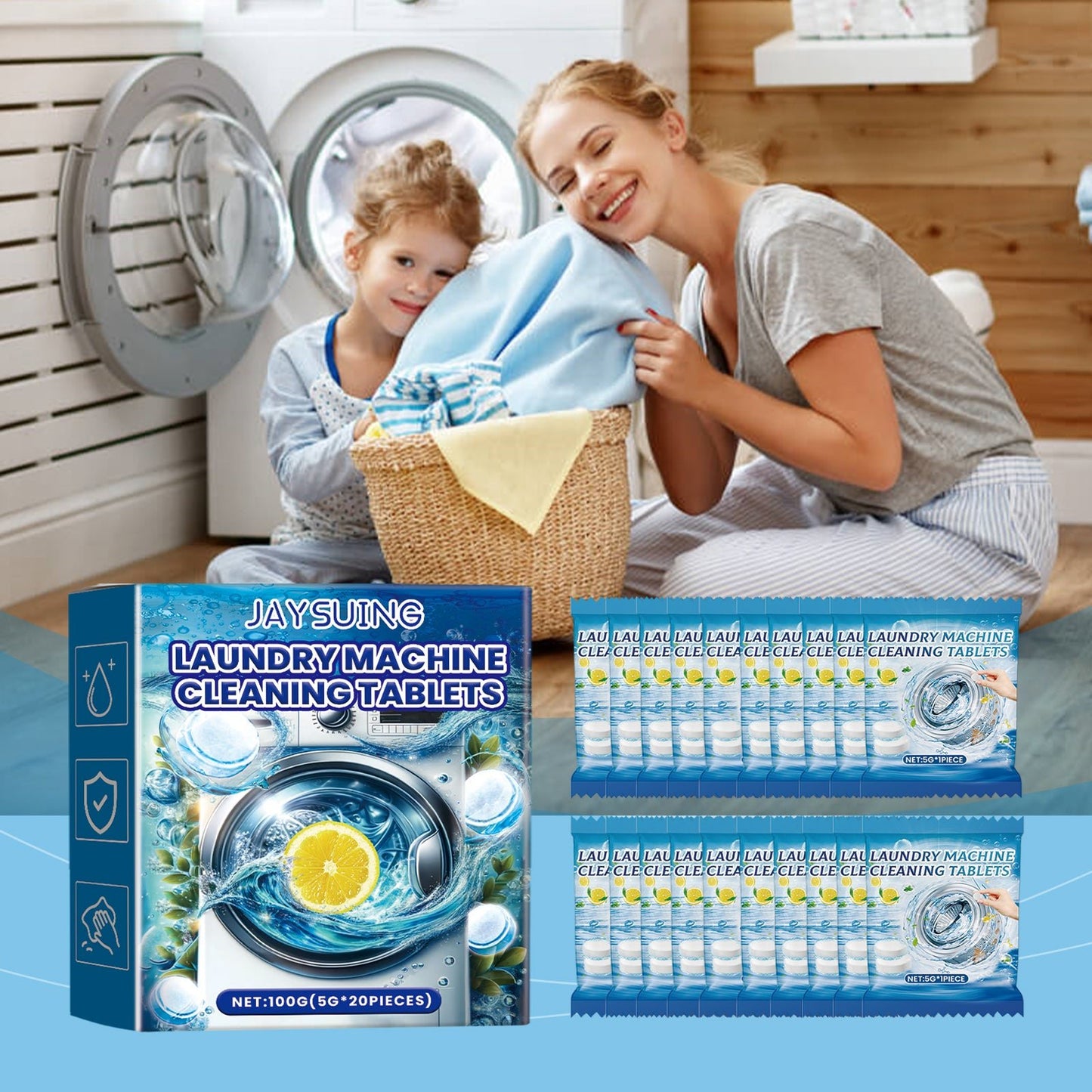 Washing Machine Decontamination Effervescent Tablets, Clean Odors Washing Machine Slot Depth Decontamination Cleaning Tablets - DivineLink1 | Electronics, Fitness, Household Essentials | Shop