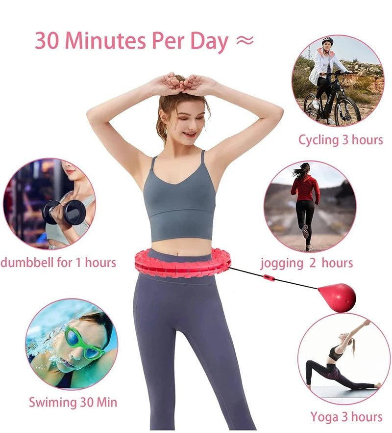 Weighted Fitness Circle Hoops for Adults Weight Loss Plus Size for Adults Smart Exercise 2 in 1 Adjustable with Detachable Knots - DivineLink1 | Electronics, Fitness, Household Essentials | Shop