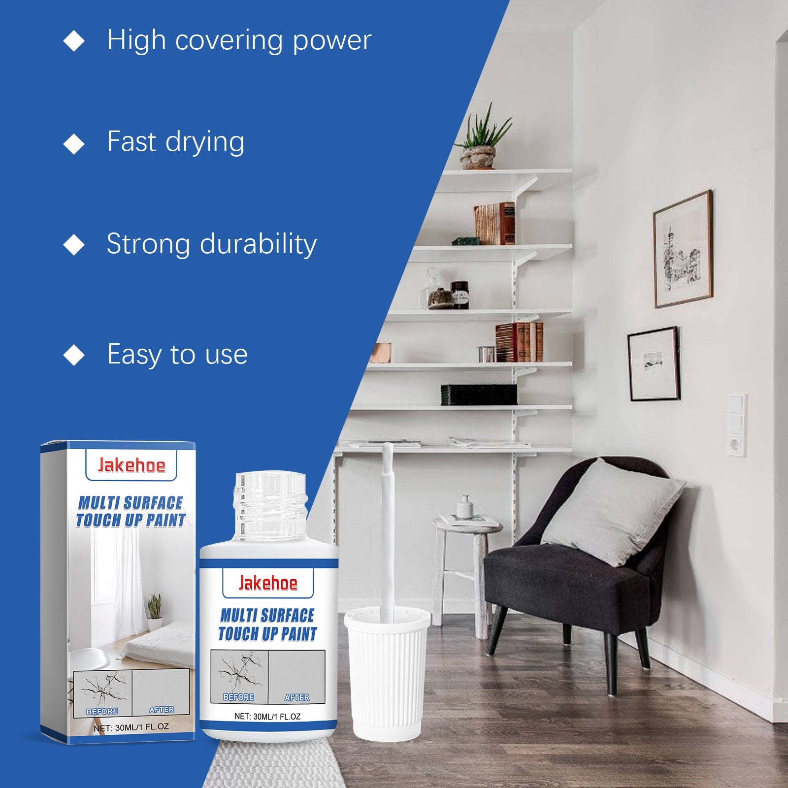 White Retouching Paint For Home Wall Damage Scratches Retreading Cover Multifunctional Waterproof Retouching Paint - DivineLink1 | Electronics, Fitness, Household Essentials | Shop