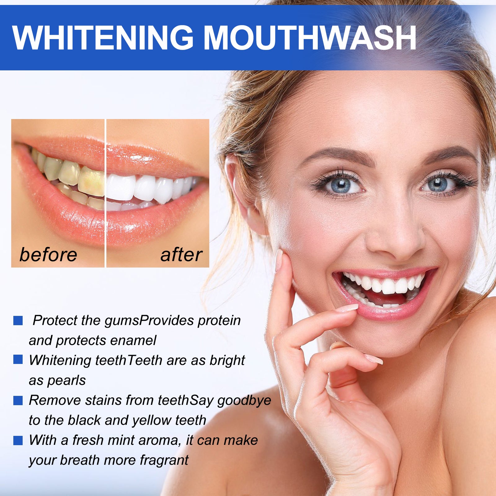 Whitening Mouthwash, Clean Stains Oral Care Fresh Breath Mouthwash - DivineLink1 | Electronics, Fitness, Household Essentials | Shop