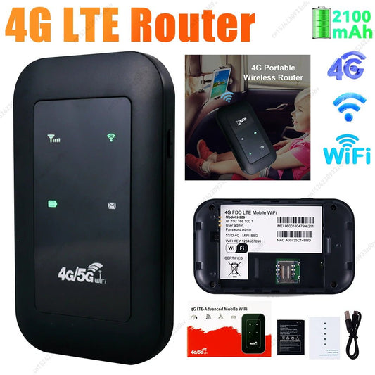 WiFI 4G LTE Router Portable 4G Wireless Router with SIM Card Slot Outdoor Hotspot 150Mbps Pocket WiFi Repeater 2100mAh - DivineLink1 | Electronics, Fitness, Household Essentials | Shop