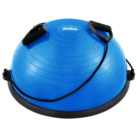 ZELUS Half Ball Balance Trainer with with Resistance Bands and Foot Pump, 23" Inflatable Balance Ball Half Yoga Ball Wobble Ball - DivineLink1 | Electronics, Fitness, Household Essentials | Shop